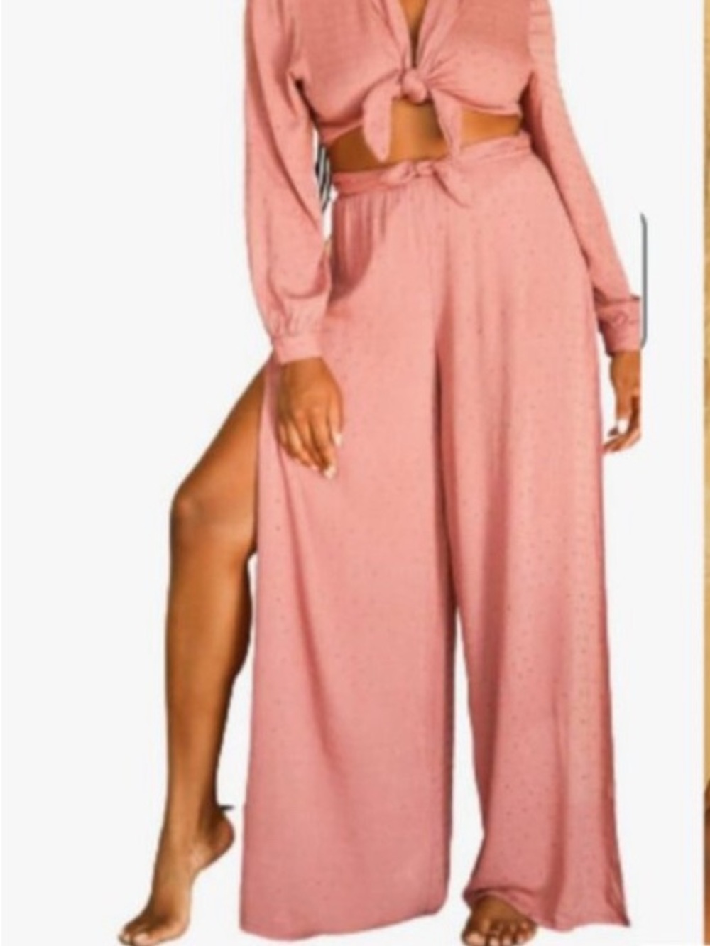 NWT Dippin Daisy Daphne Wide Leg Pants Side Slit Boho Resortwear Vacation Small